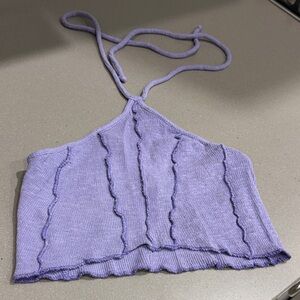 Lavender Halter Knit Top
